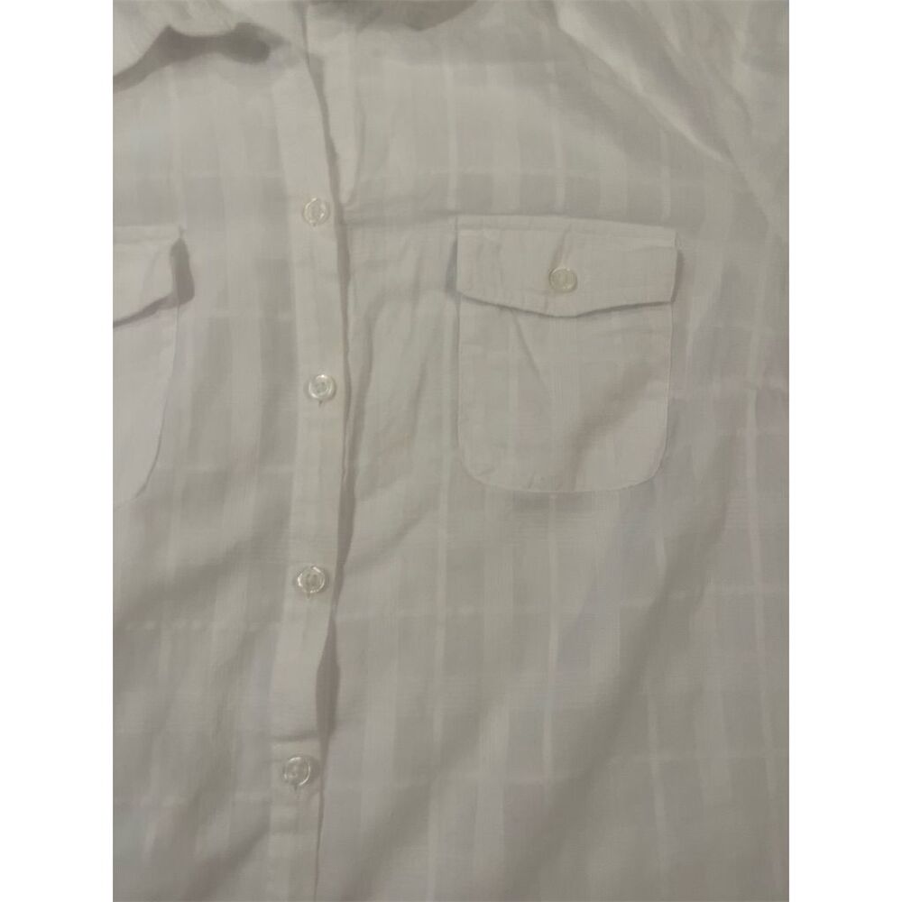 Croft & Barrow Women's XL Plaid Short Sleeve White shirt - Picture 10 of 13